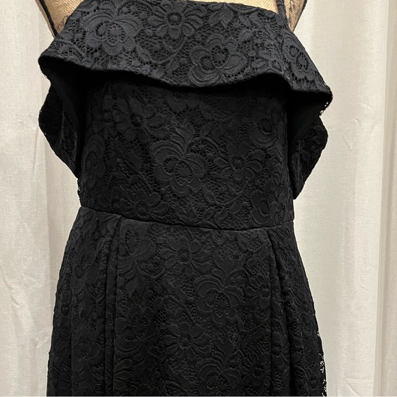 Torrid black mini skater lace off shoulder dress size 12 - Picture 6 of 7